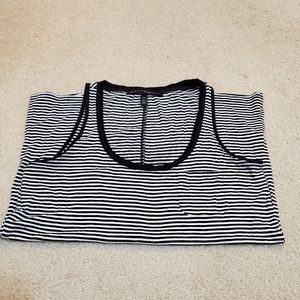 WHBM black and white striped tank